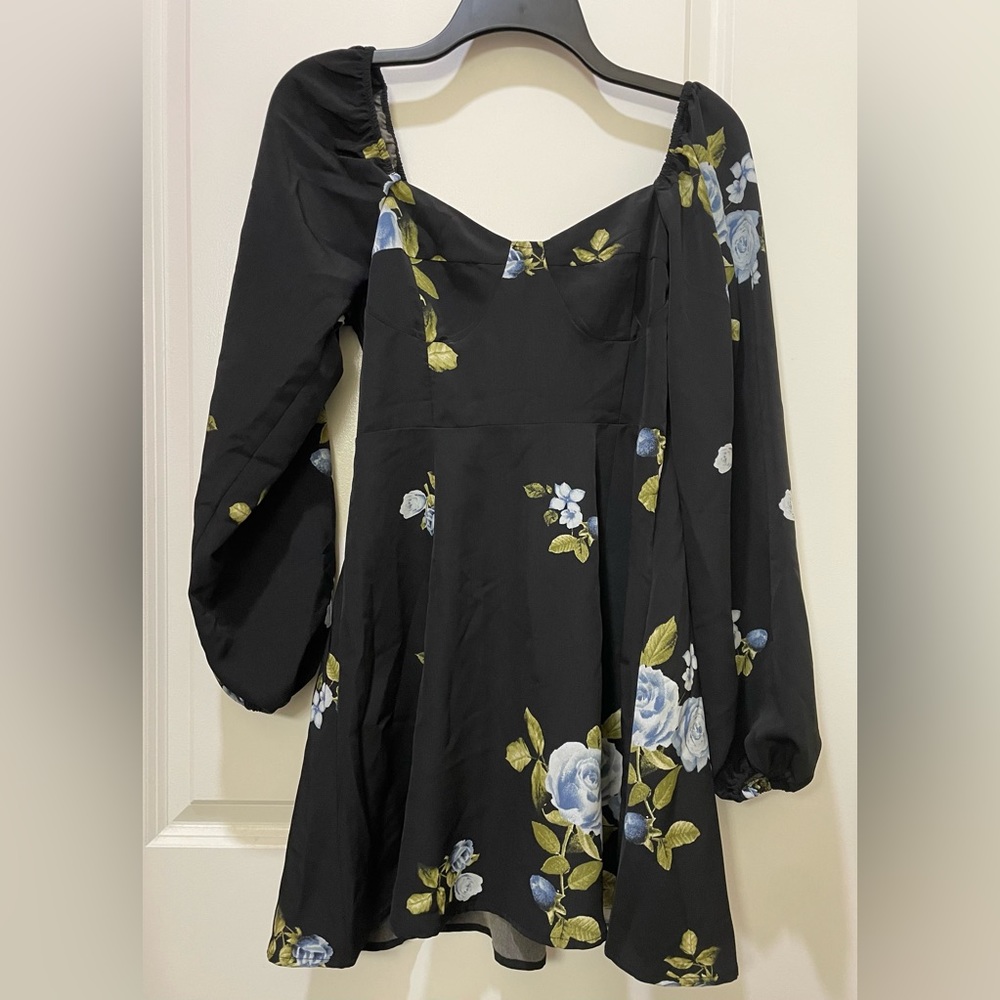 Forever21 Black Floral Print Dress